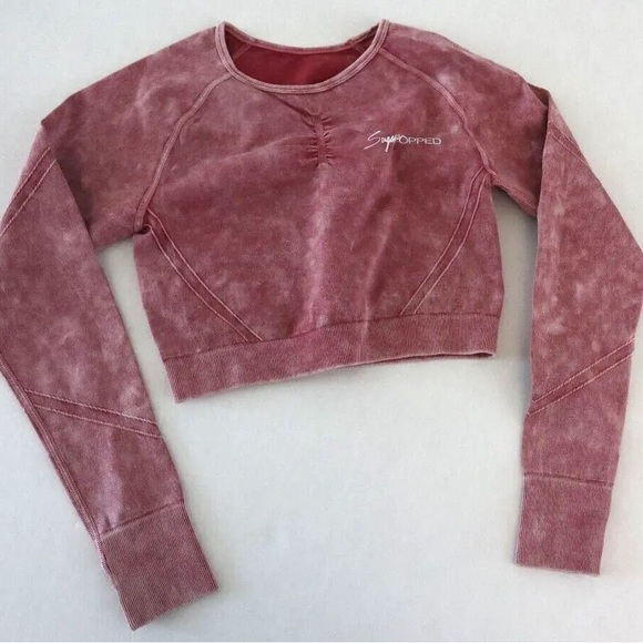 Sugar Popped Women's Sz S Berry Pink Cropped Top & Legging Extreme Lift Set - Picture 2 of 16